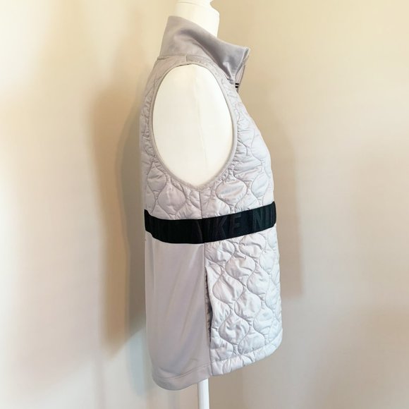 SOLD!  Nike Aerolayer Black Gray Running Vest Gilet Quilted Logo - Picture 4 of 12